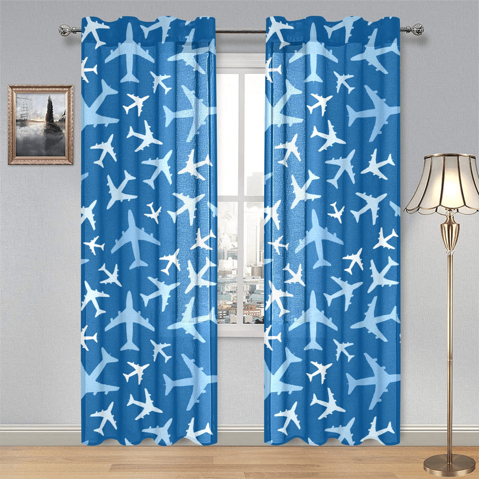 Airplane pattern in the sky Gauze Curtain
