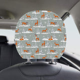 Beautiful deers Winter Christmas Car Headrest Cover