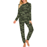 Digital Green camouflage pattern Women's All Over Print Pajama Set