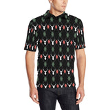 Deer Christmas new year pattern argyle Men's All Over Print Polo Shirt