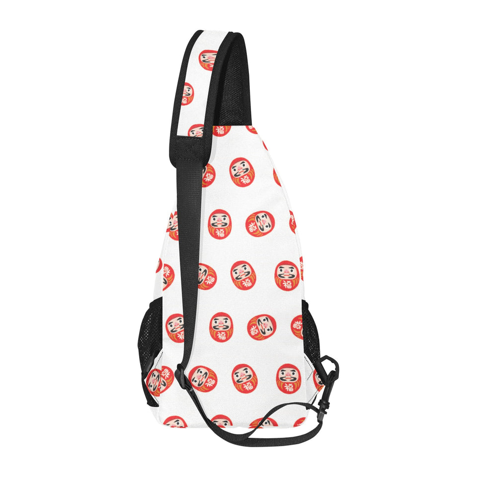 Daruma japanese wooden doll pattern All Over Print Chest Bag