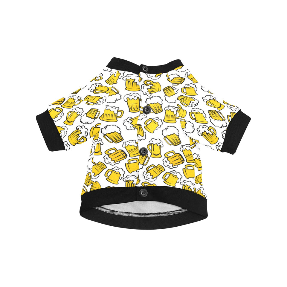 Beer design pattern All Over Print Pet Dog Round Neck Fuzzy Shirt