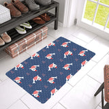 Cute sea lion seal christmas hat candy cane heart Doormat