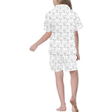 Bull Terrier Pattern Print Design 02 Kids' Boys' Girls' V-Neck Short Pajama Set