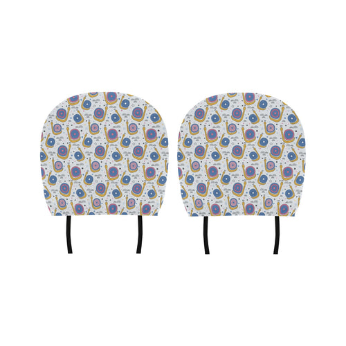 Snail Pattern Print Design 05 Car Headrest Cover