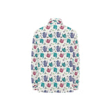 Tea pots Pattern Print Design 05 Women's Long Sleeve Polo Shirt
