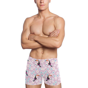 Beautiful toucan flower leaves Men's Swimming Trunks