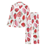 watercolor hand drawn beautiful strawberry pattern Men's Long Pajama Set