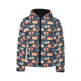 Camper Van Pattern Print Design 05 Kids' Boys' Girls' Padded Hooded Jacket