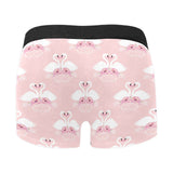 White swan and flower love pattern Men's All Over Print Boxer Briefs Men's Underwear