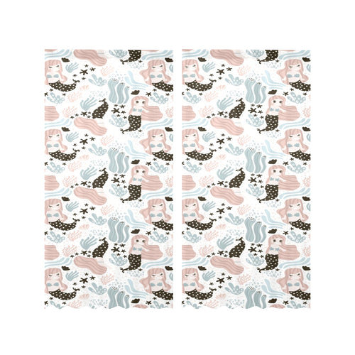 cute mermaid pattern Gauze Curtain