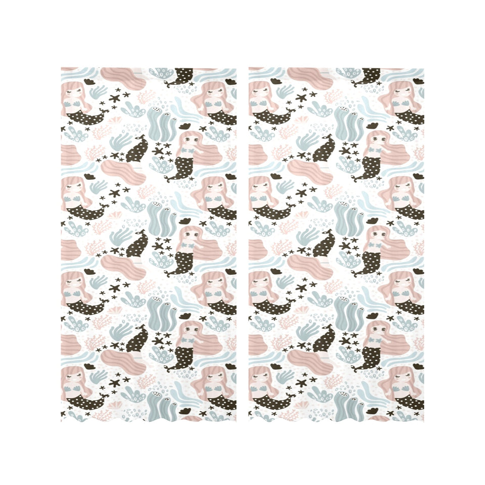 cute mermaid pattern Gauze Curtain