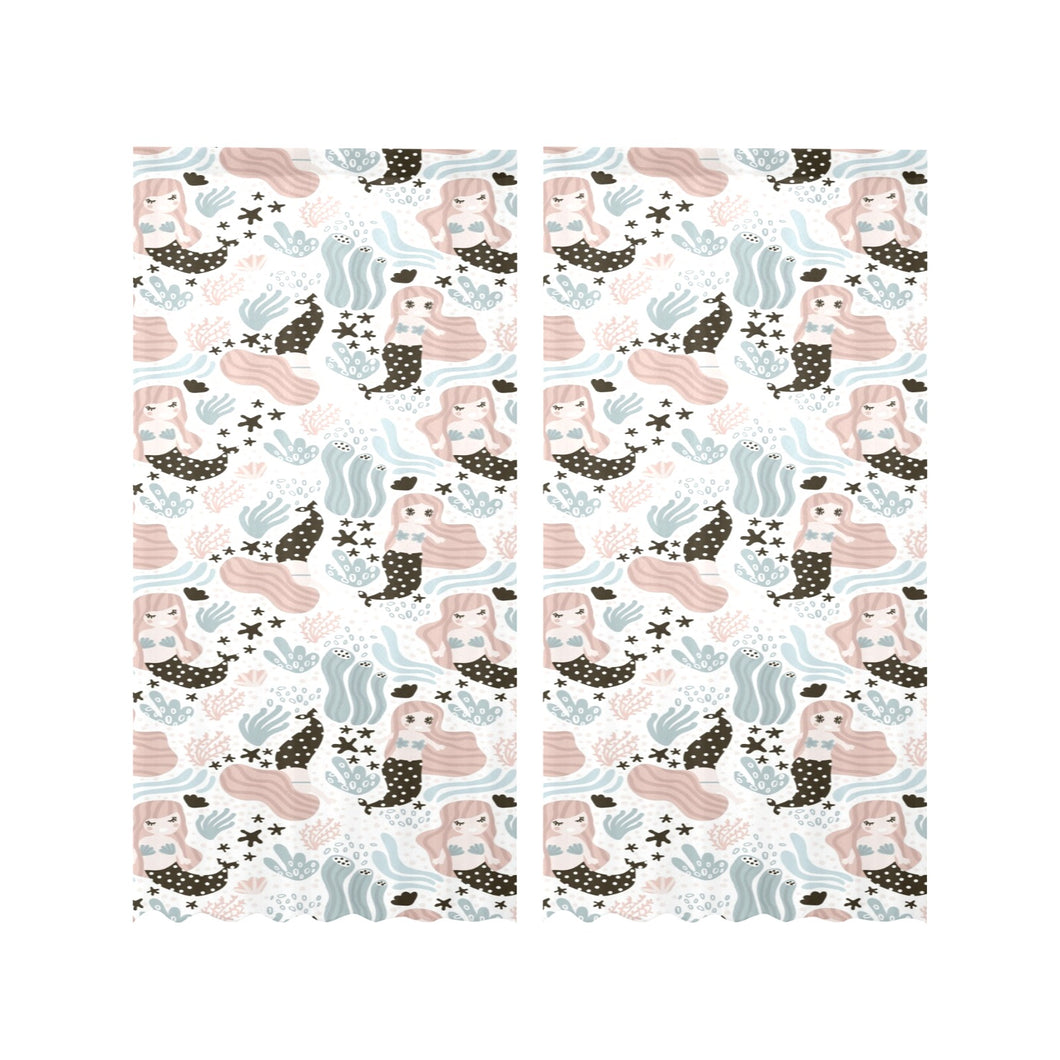 cute mermaid pattern Gauze Curtain