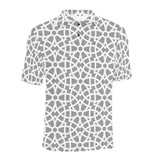 arabic gray pattern Men's All Over Print Polo Shirt