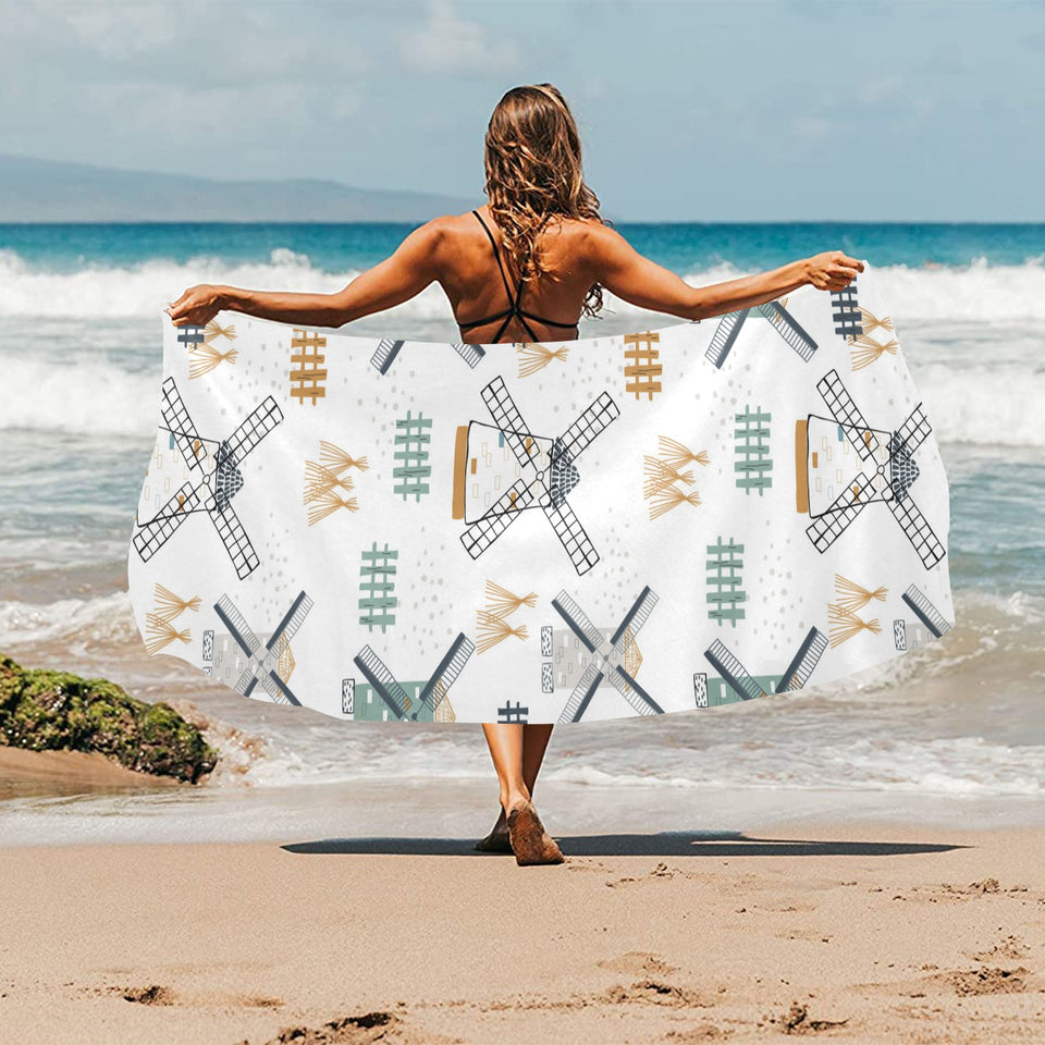 windmill pattern Beach Towel