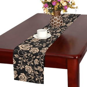 Rose Pattern Print Design 04 Table Runner