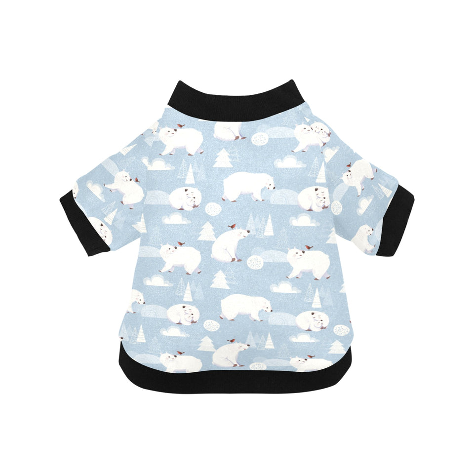 Cute polar bears Christmas decoration pattern All Over Print Pet Dog Round Neck Fuzzy Shirt