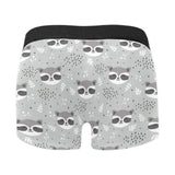 Cute raccoons leaves dot Men's All Over Print Boxer Briefs Men's Underwear