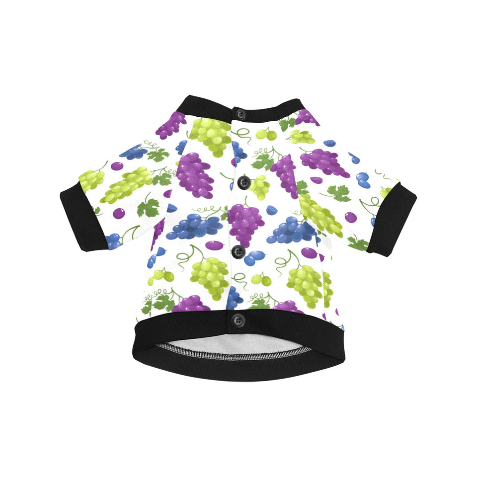 Grape pattern All Over Print Pet Dog Round Neck Fuzzy Shirt