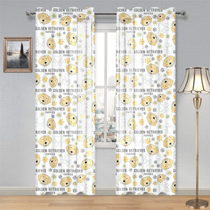 Golden Retriever Pattern Print Design 04 Gauze Curtain