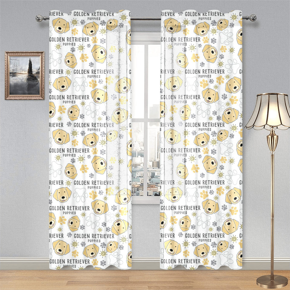 Golden Retriever Pattern Print Design 04 Gauze Curtain