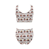 Camper Van Pattern Print Design 01 Chest Bowknot High Waisted Bikini Swimsuit