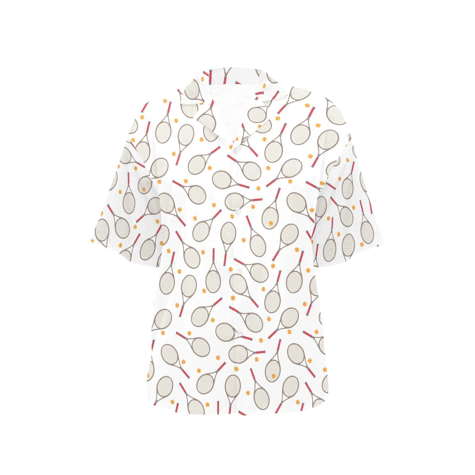 Tennis Pattern Print Design 04 Women's All Over Print Hawaiian Shirt