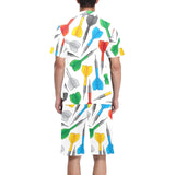 Darts Pattern Print Design 03 Men's V-Neck Short Pajama Set