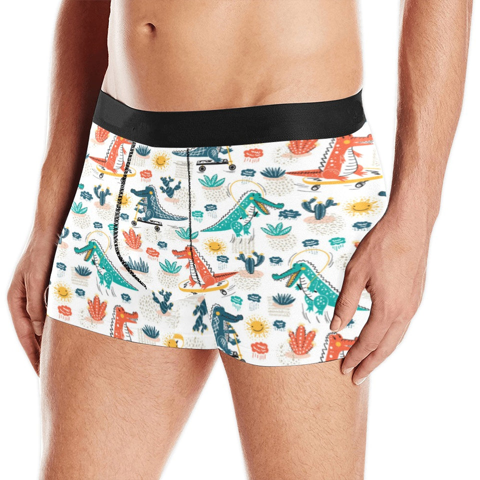 Cute Crocodile Pattern Men's All Over Print Boxer Briefs Men's Underwear