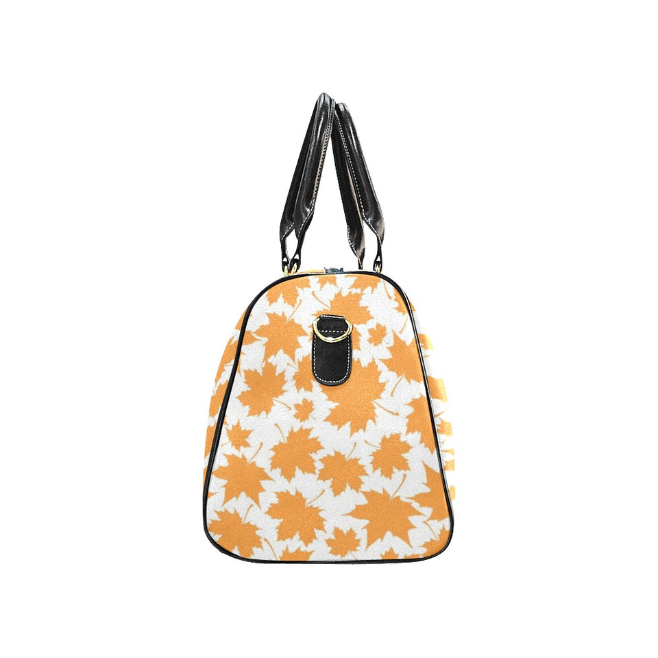 Orange Maple Leaf pattern Travel Bag