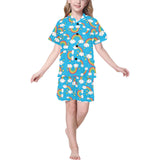 Rainbows Sky Clouds Pattern Kids' Boys' Girls' V-Neck Short Pajama Set