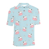 Cute cow flower pattern Men's All Over Print Polo Shirt