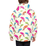 Colorful Chameleon lizard pattern Kids' Boys' Girls' Padded Hooded Jacket