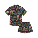 Dragons flower pattern Kids' Boys' Girls' V-Neck Short Pajama Set