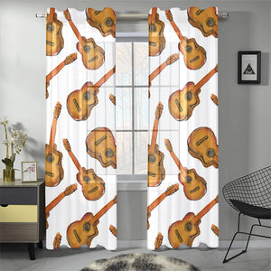 Paint Guitar Pattern Gauze Curtain
