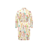Ice cream cone pattern Men's Long Sleeve Belted Night Robe