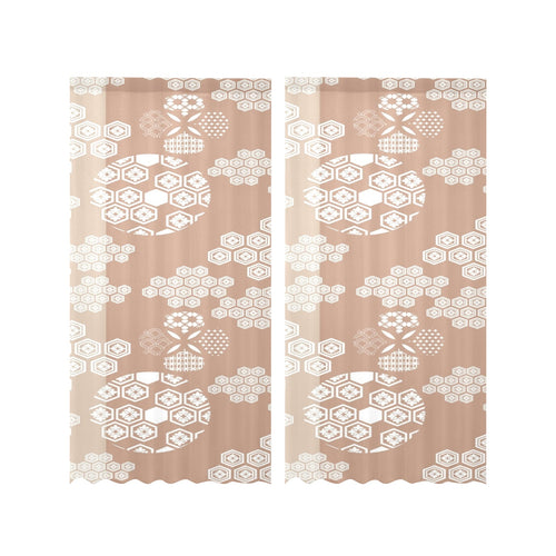 Beautiful hexagon japanese pattern Gauze Curtain