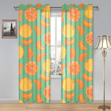 orange fruit pattern green background Gauze Curtain
