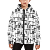 Piano Pattern Print Design 03 Kids' Boys' Girls' Padded Hooded Jacket