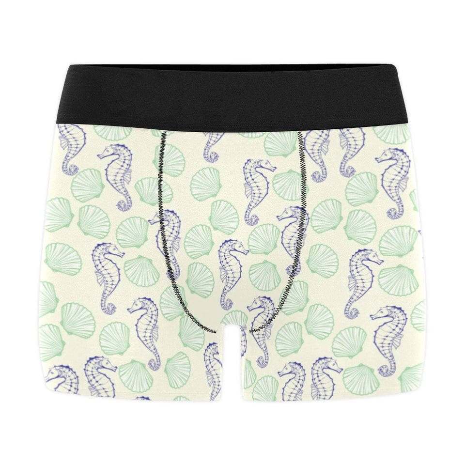 Seahorse shell pattern Men's All Over Print Boxer Briefs Men's Underwear