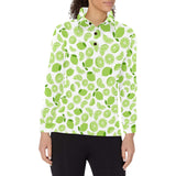 Lime design pattern Women's Long Sleeve Polo Shirt