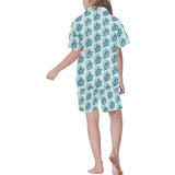 Swordfish Pattern Print Design 05 Kids' Boys' Girls' V-Neck Short Pajama Set