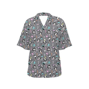 Ostrich Pattern Print Design 01 Women's All Over Print Hawaiian Shirt