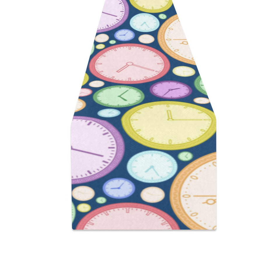 Colorful clock background Table Runner