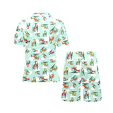 Helicopter design pattern Men's V-Neck Short Pajama Set
