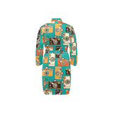 Camera Pattern Print Design 03 Men's Long Sleeve Belted Night Robe