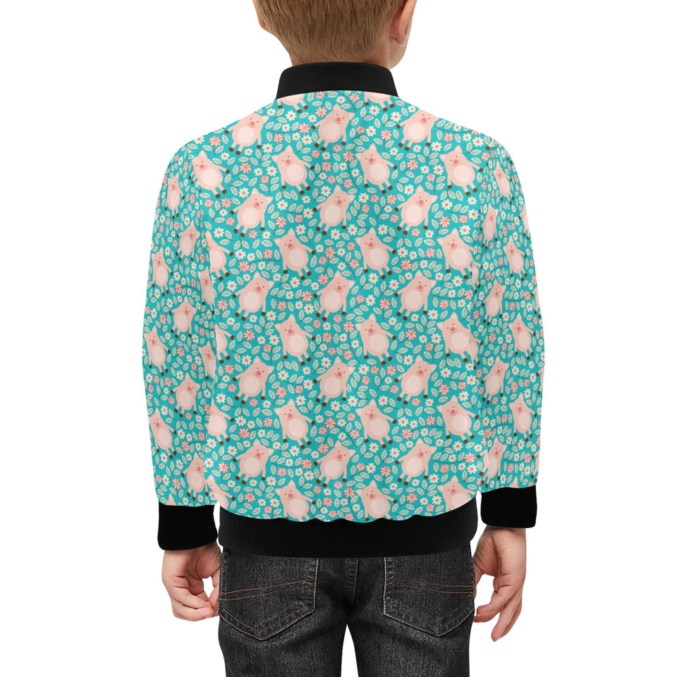 Pig Pattern Print Design 01 Kids' Boys' Girls' Bomber Jacket