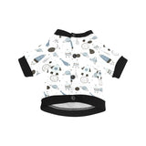 Hand drawn space elements space rocket star planet All Over Print Pet Dog Round Neck Fuzzy Shirt