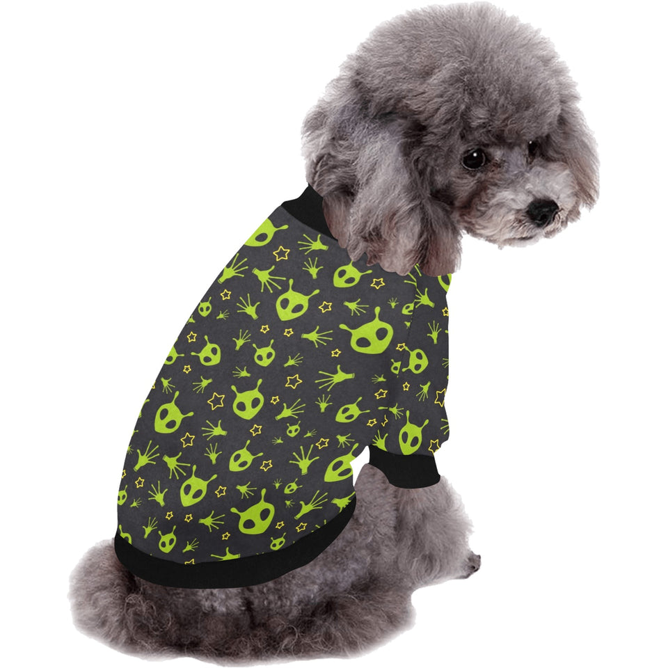 Alien Pattern Print Design 02 All Over Print Pet Dog Round Neck Fuzzy Shirt
