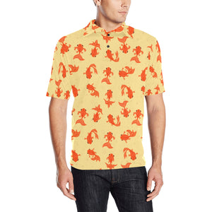 Goldfish Pattern Print Design 02 Men's All Over Print Polo Shirt